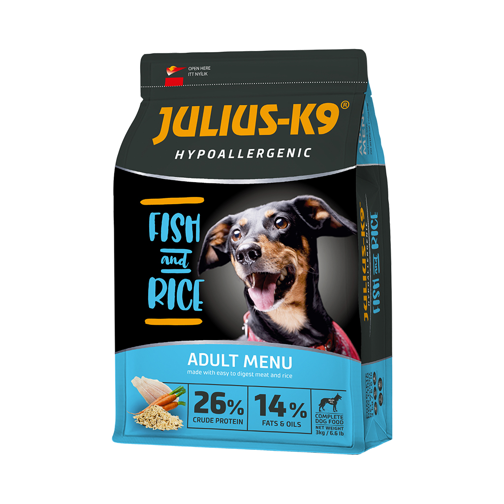 JULIUS K-9 HighPremium ADULT Hypoallergenic FISH&Rice – K9